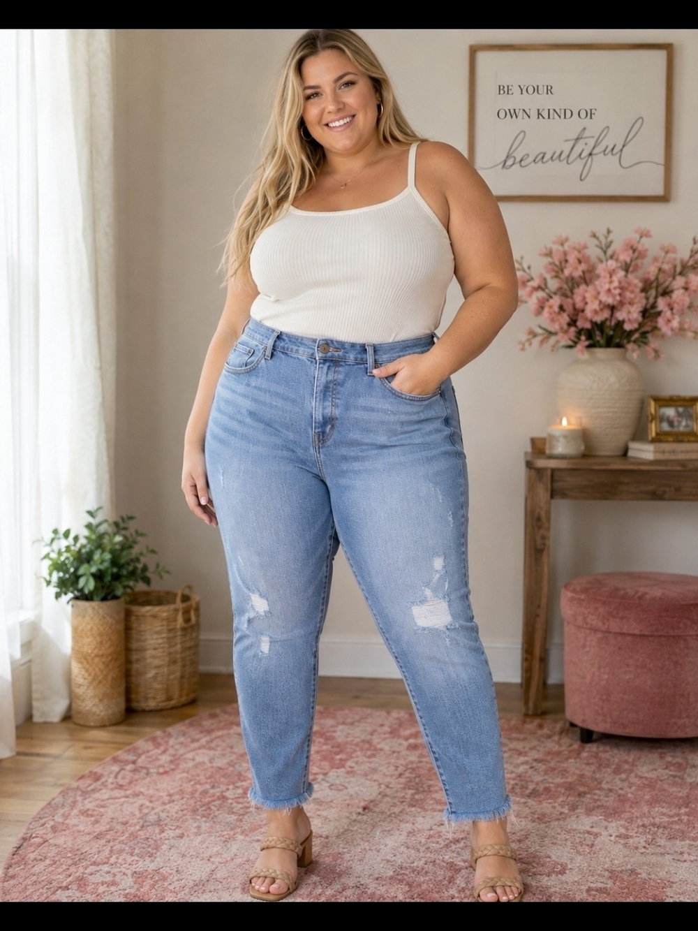 Levi's Light Blue High-Rise Distressed Jeans